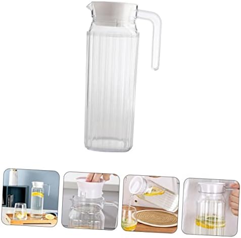 Luxshiny 1pc de água fria garrafa de vidro terrário com tampa de chaleira transparente recipiente transparente com jarra de água de
