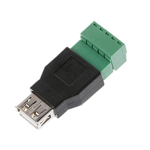 1pc USB 2.0 Tipo A Male/fêmea a 5 pinos conector de parafuso USB com blindagem USB2.0 para parafusar plug-female do terminal