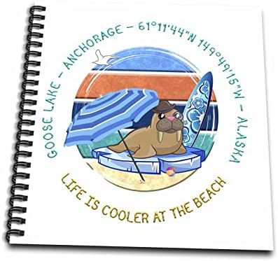 3drose Goose Lake, Anchorage, Alasca. A vida é mais legal na praia. - desenho de livros