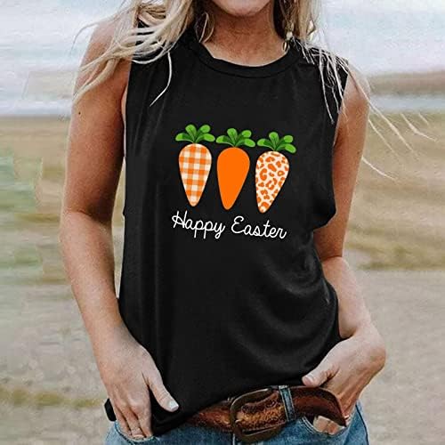 Tanque de tanques gráficos engraçados femininos Tops de verão férias sem mangas Camiseta casual camisetas de cenoura de cenoura