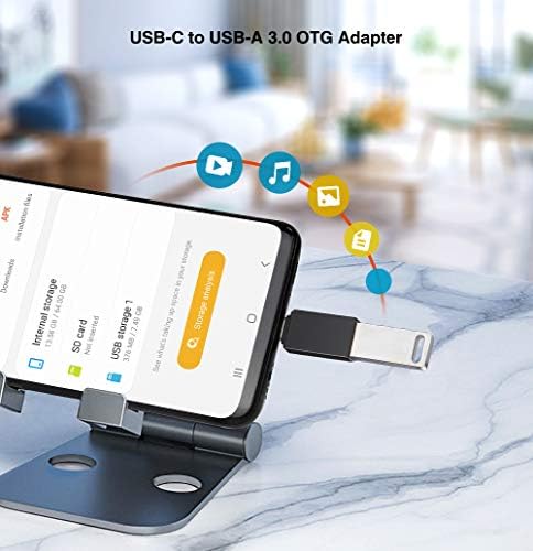 Borlter CLAMP USB C ADAPTOR USB, Adaptador USB Tipo C para USB 3.0 OTG compatível com MacBook Air 2020, iPad Pro