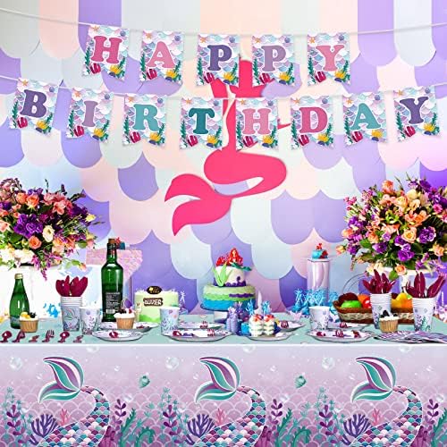 172 PCs Mermaid Party Supplies Mermaid Birthday Set para meninas, incluindo prato, guardana