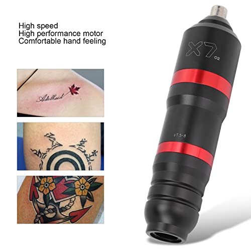 Dispositivo de tatuagem profissional, tatuagem multifuncional Tattoo Tattoo Machine portátil Tattoo Cartucho Aunchas Pen suprimentos de caneta Conector RCA preto vermelho