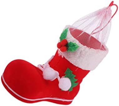Toyandona 2pcs botas de doces de Natal com pom pom bell férias na bolsa de presente cnady árvore de natal melando de Natal mini botas