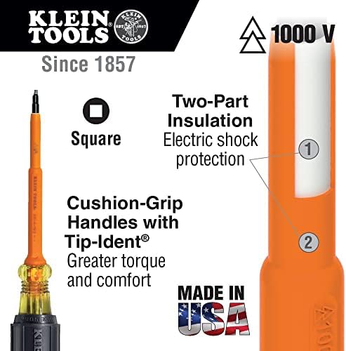 Klein Tools 605-7-Ins isolados 1/4 de polegada Chave de fenda do gabinete, 7 polegadas