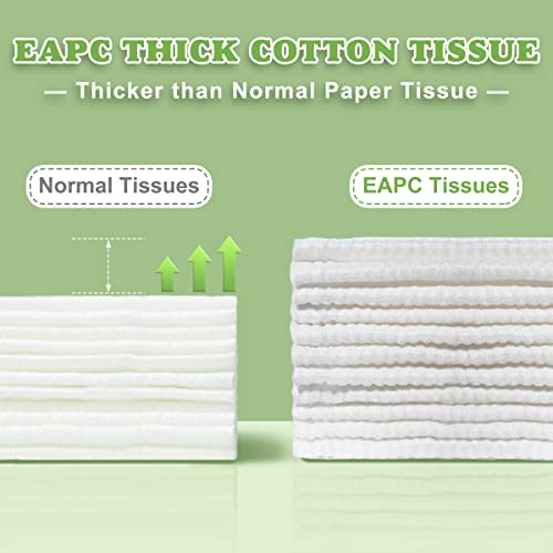 Tecido de algodão EAPC, tecidos de face de algodão macio atualizados, 100 lenços de algodão seco de algodão, toalhas de rosto