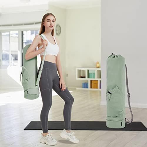 Bolsa de tapete de ioga SportsNew com bolso de garrafa de água e bolso molhado, exercício de saco de armazenamento multifuncional