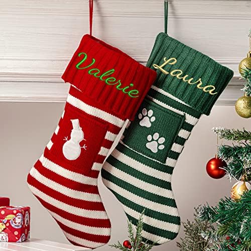 Mosto de meias de Natal personalizadas, meias de natal de 19 grandes para lareira decoração de férias em família de férias