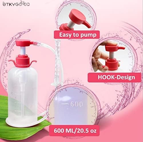 Limpador de ducha vaginal - kit de limpeza de vagina de ducha anal, 3 dicas de bico - enemas de pressão manual reutilizáveis ​​para