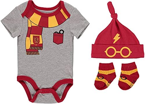 Harry Potter, meninos, roupas de 3 peças com roupa de traje, chapéu e meias presentes de roupas de bebê