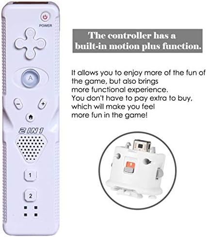 Oderol Lianxiao - Controlador remoto sem fio Poulep para Wii Wii U Console com Motion Plus - preto e branco