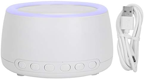 Máquina de ruído branco doméstico com luz de plug-in USB ajustável Máquina de som do sono portátil adequada para bebês,