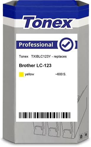 Compatível com irmão LC-123 Tonex LC-123 Cartucho de tinta amarela