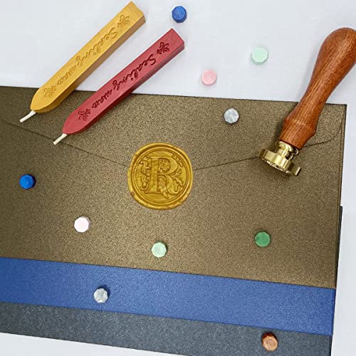 Letra R Kit de carimbo de vedação de cera Antigo Antigo Lastão de selo de vedação de alfabetismo