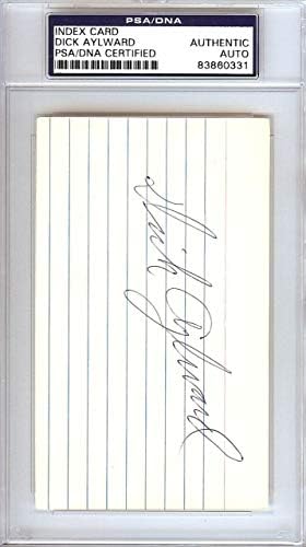 Dick Aylward Autografou 3x5 Index Card Cleveland Indians PSA/DNA 83860331 - MLB Cut Signature
