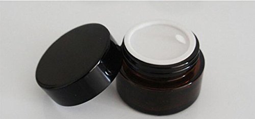 4pcs garrafas de creme de rosto de vidro marrom com tampa de parafuso e liner- cosmético loção para loção de armazenamento