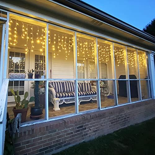 Luzes solares de Natal solares atualizadas, 304 LEDs decorações de Natal ao ar livre 8 Modos Luzes de gelo solar à prova