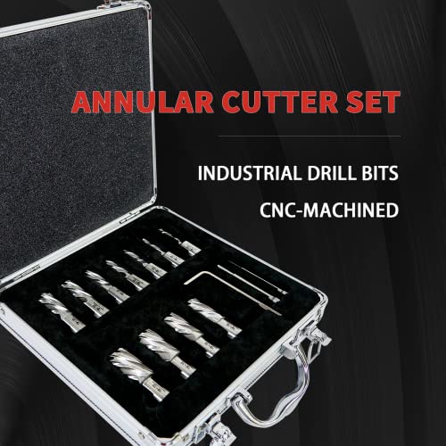 Cutter anular Conjunto 13 PCs por S&F Stead & Fast, Cutting Profundy 1 , Cutting Diâmetro 7/16 a 1-1/16 Inch, kit