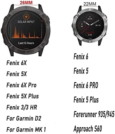 Banda de relógio de silicone de 26 mm de 26 mm de fase rápida para Garminix 7 7x/3HR/Fenix ​​5x/Fenix ​​5x Plus/S60/D2/Mk1/Fenix