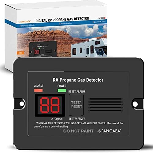Detector de gás propano Pangea Digital RV com alarme alto de 85dB, DC 12V, para reboque, motorhome, motorcoach