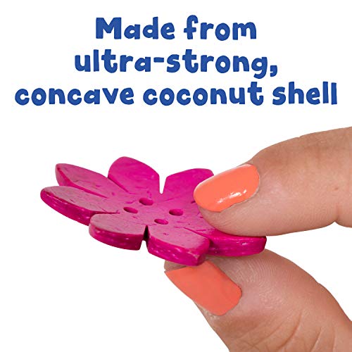 Pronto 2 Aprenda flores de coco - Conjunto de 50 - 6 formas - 5 cores - Contadores naturais e feitos à mão para crianças