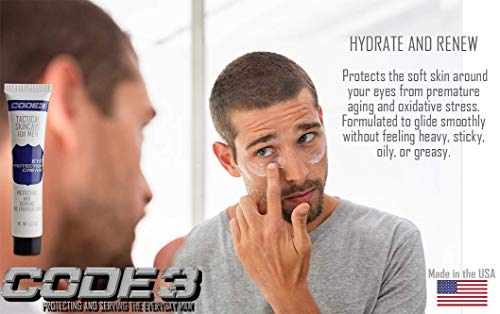 Código 3 Proteção ocular para homens- Melhor creme para os olhos antienvelhecimento com cafeína e ácido hialurônico para reduzir o
