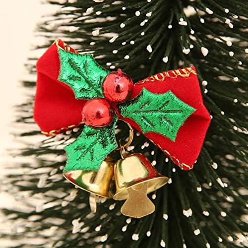 Ornamentos de nuobester decoração arco de natal vermelho com jingle sino bolas e folhas de natal árvore sino de feliz natal ornamentos