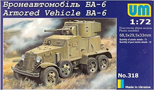 Unifodel uuu72318 1/72 Exército soviético BA-6 Modelo de plástico de carro blindado