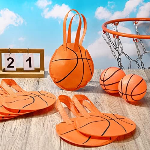12 peças de festas esportivas Bolsas de bola Bola com tema Goodie Candy Basketball Snacks Bag Basketball Basketball