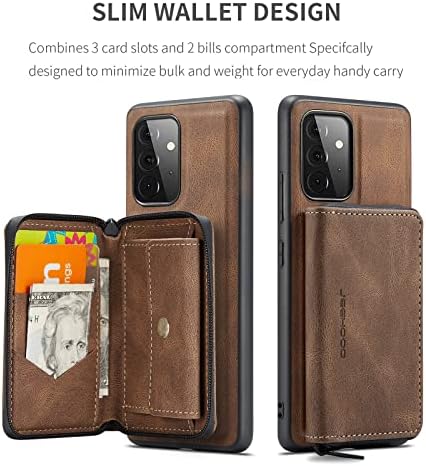 Caixa de carteira destacável para o coldre de proteção 2 em 1 para a Samsung Galaxy A52 5G/A52s, capa de couro de