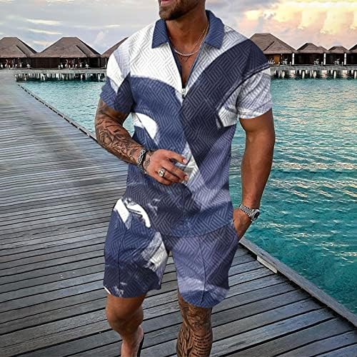 Camisas de treino de verão bmisegm para homens masculinos de manga curta camisa e shorts coletes de duas peças colete e calças