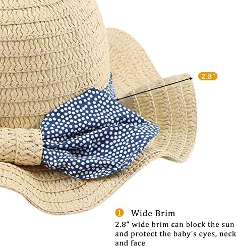Chapéu de palha de menina bebê chapéus de praia de verão com chapéus de proteção solar bowknot para crianças meninas
