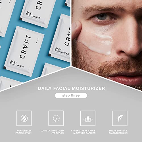 Kit de amostra de cuidados com a pele do CRVFT Men [2 amostras cada] | Aloe vera Face Wash 0,1oz | Hidratante facial hialurônico