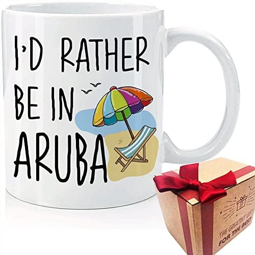 Prefiro estar na caneca de Aruba, presentes engraçados de caneca de amante de aruba para pais de natal aniversário de dia das mães,