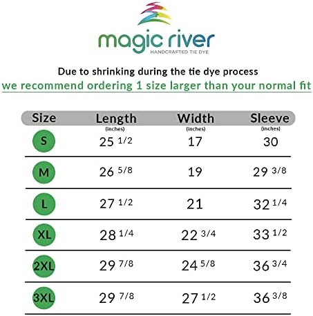 Magic River Manga Longa Manguarda Camisetas de Taque de algodão artesanal - 6 tamanhos adultos - 6 padrões de cores