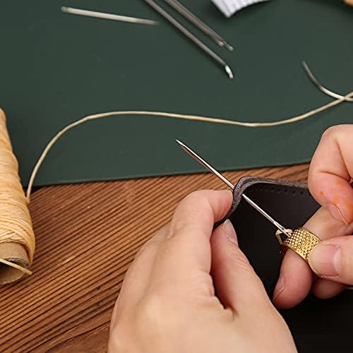 Kit de costura de couro Kaobuy com agulhas de costura de olhos grandes ferramentas de costura de couro encerado para