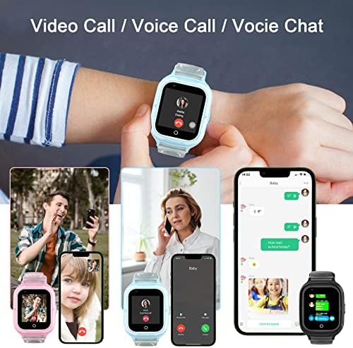 Loghog Wonlex 4G Smart Watch for Kids Ligue e Text Boys Girls 4-12 Relógios de bebê com SIM Cart