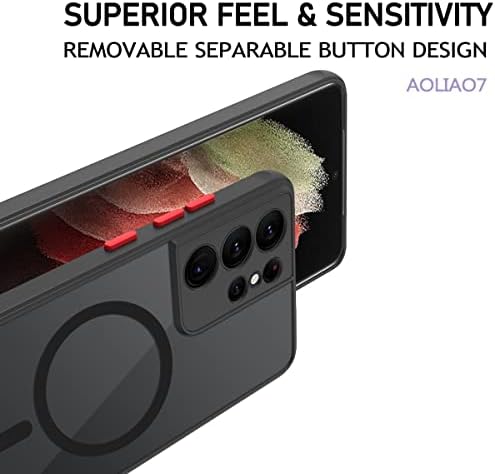 AOLIAO7 Galaxy S21 Caso ultra magnético compatível com o MagSafe Wireless Chager, as impressões de impressão preta de