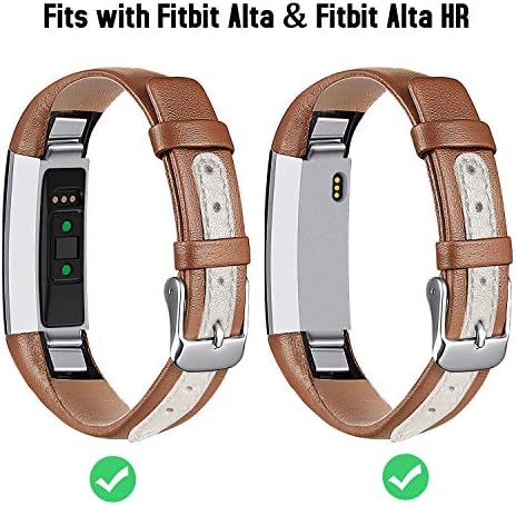 Ihillon Compatível com Fitbit Alta Bands/Alta HR/ACE, clássico Soft Genuine Leather Substitui