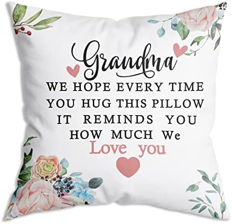 Zngfon avó Esperamos que toda vez que você abraça este travesseiro de arremesso macio Decoração de capa de almofada para