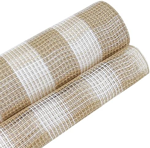 Huihuang rústico deco malha de 10 polegadas roll roll poly turlap malha fita grinaldas de pásco