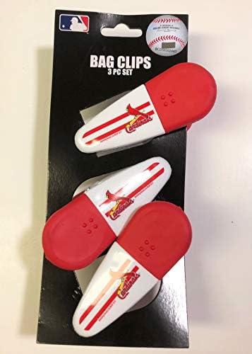 Clipe de bolsa de 3 peças da MLB St Louis com ímã - clipes de chip
