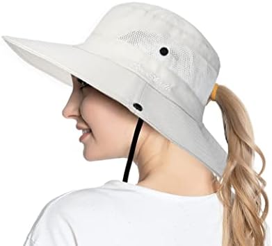 Balde de proteção safari-sun-proteção de mulheres-sol-sol-chapéu de póono de verão na praia em todo