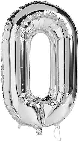 XO, Fetti Número 4 40 polegadas Jumbo Silver Foil Birthday Balloon | Quatro decorações de festas de aniversário, quarto,