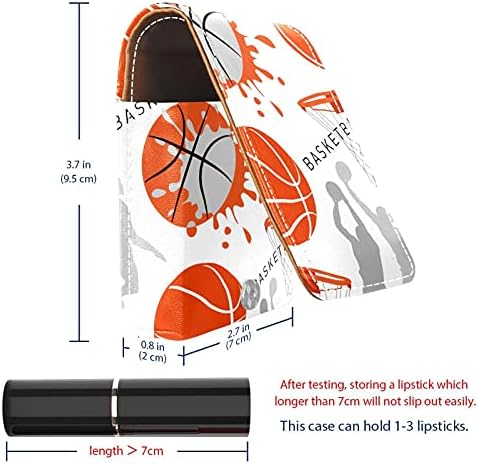 Ball Sport Basketball Lip Gloss Holder Batom Case de maquiagem portátil Bolsa de viagem Case de batom de batom com espelho mini batom