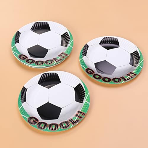 Abofan Placas de papel descartáveis ​​20pcs de aniversário futebol partycm bolo de bolo descartável de papel de decoração