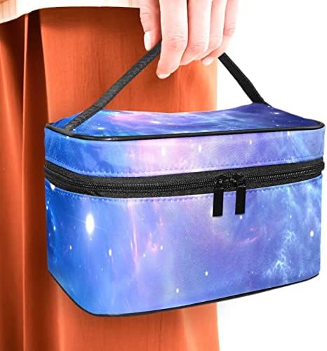 Tbouobt Bolsa Cosmética para Mulheres, Bolsas de Maquiagem Bolsa de Viagem Espaçosa Bolsa Viagem, Universo Nebuloso Blue Galáxia Espaço