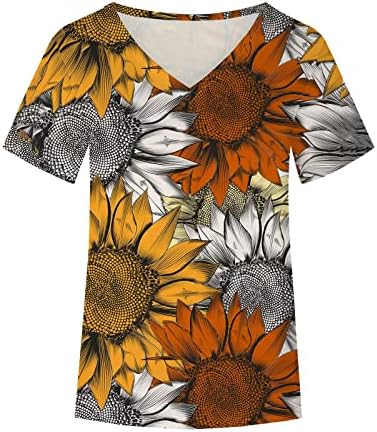 Camiseta da blusa para meninas verão outono de manga curta roupas confortáveis ​​algodão v pesco