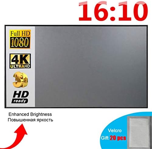 Lhllhl Projector Screen 16: 10.100 120 polegadas de projeção de tecido de tecido refletivo para YG300 DLP LED Video Beamer