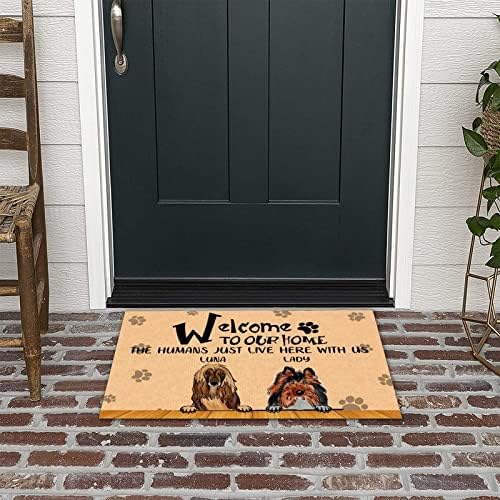 Bem-vindo a nossa casa, os humanos apenas moram aqui conosco dentro de entrada externa Nome personalizado de cães cães Paws Imprima